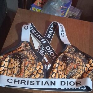 NWT Christian Dior Bathing Suit Top Sz M